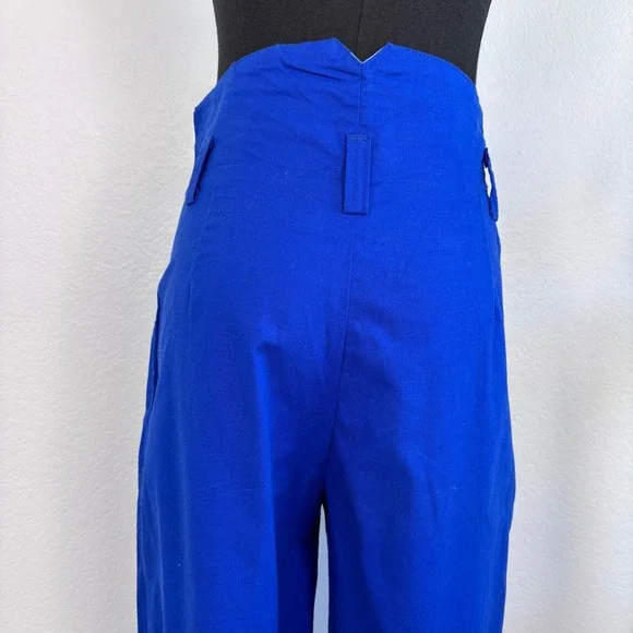 Art to Wear by Ken Done VNTG Blue High Waisted Pleated Tapered Pants Size Small - Picture 16 of 16